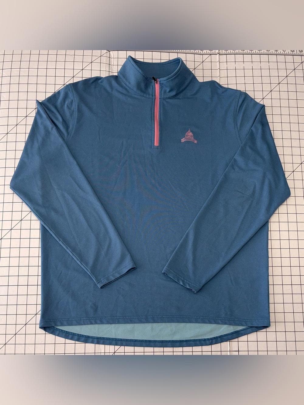 Peter Millar Crown Sport Mens XL Quarter Zip Pullover Blue Jamestown Golf